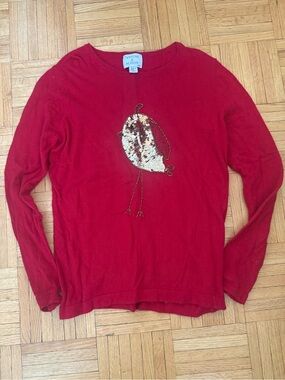 Antoni & Alison Red Sequin Bird Sweater